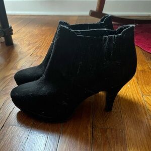 Black suede booties